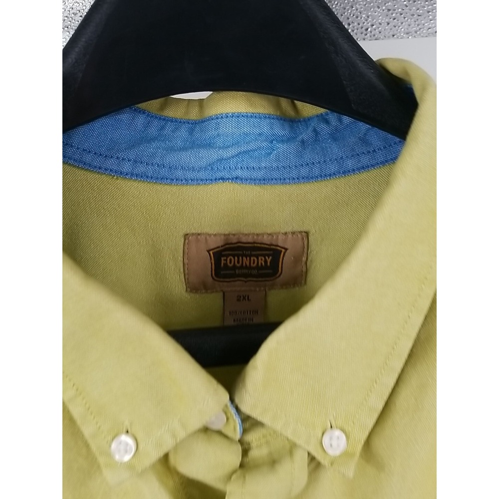 The Foundry Supply Co. Button-Down Shirt Men's 2XL Short Sleeve Green‎ - Picture 4 of 6